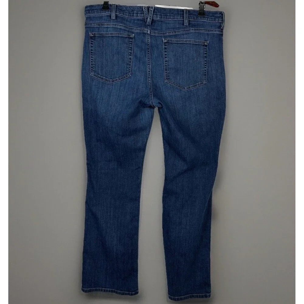 Duluth Trading Co. Jeans Dark Wash Mid-Rise Women 36x29 — Sz. 16 Bootcut Stretch